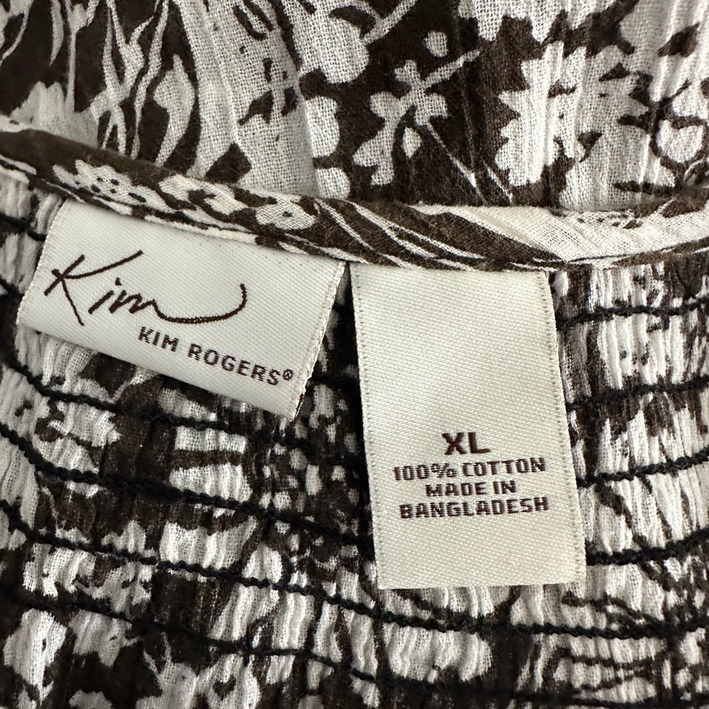 Kim Rogers Floral button-up Blouse Size XL - Picture 3 of 3